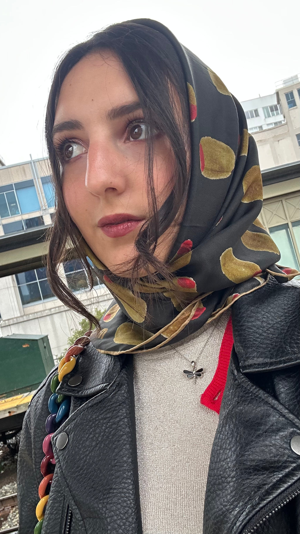 Olive Silk Scarf