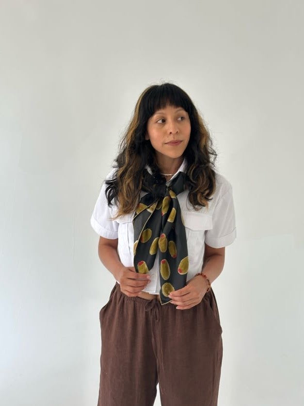 Olive Silk Scarf