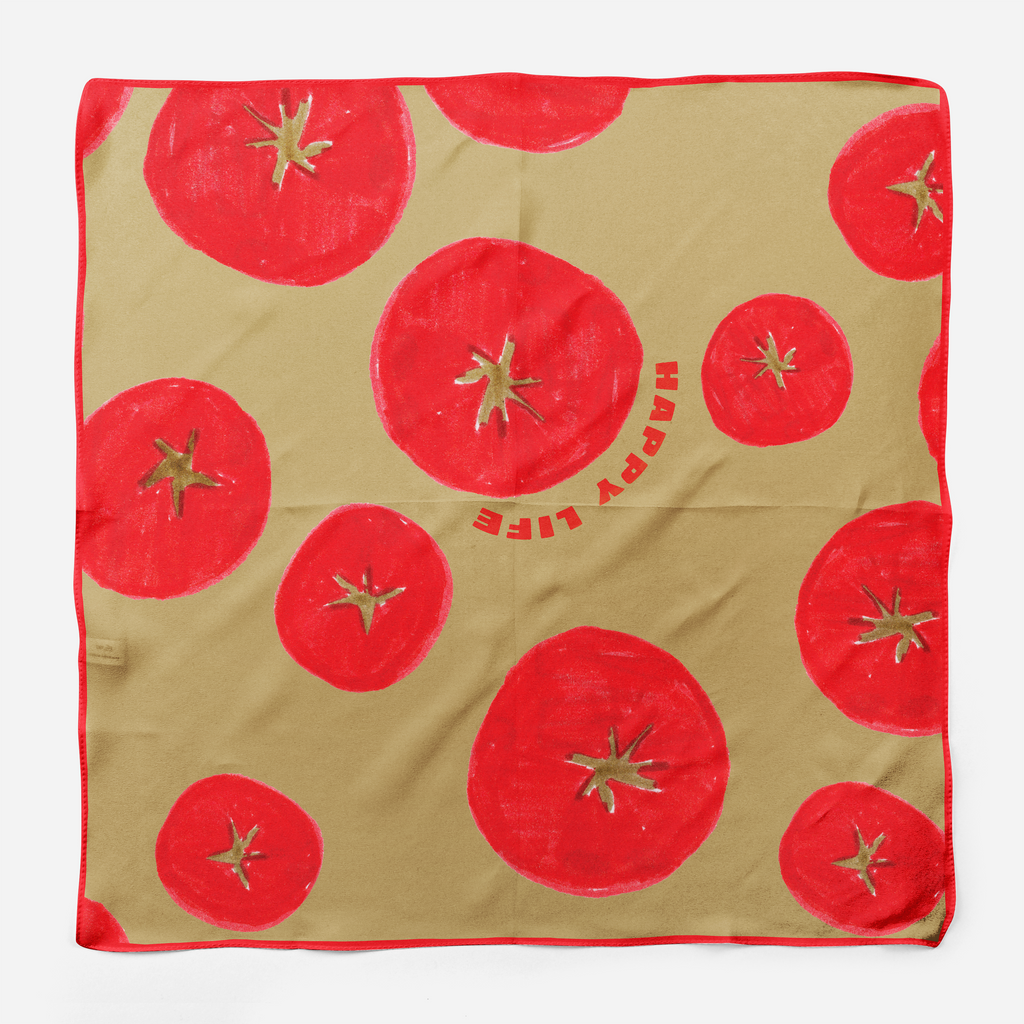 Tomato Happy Life Silk Scarf
