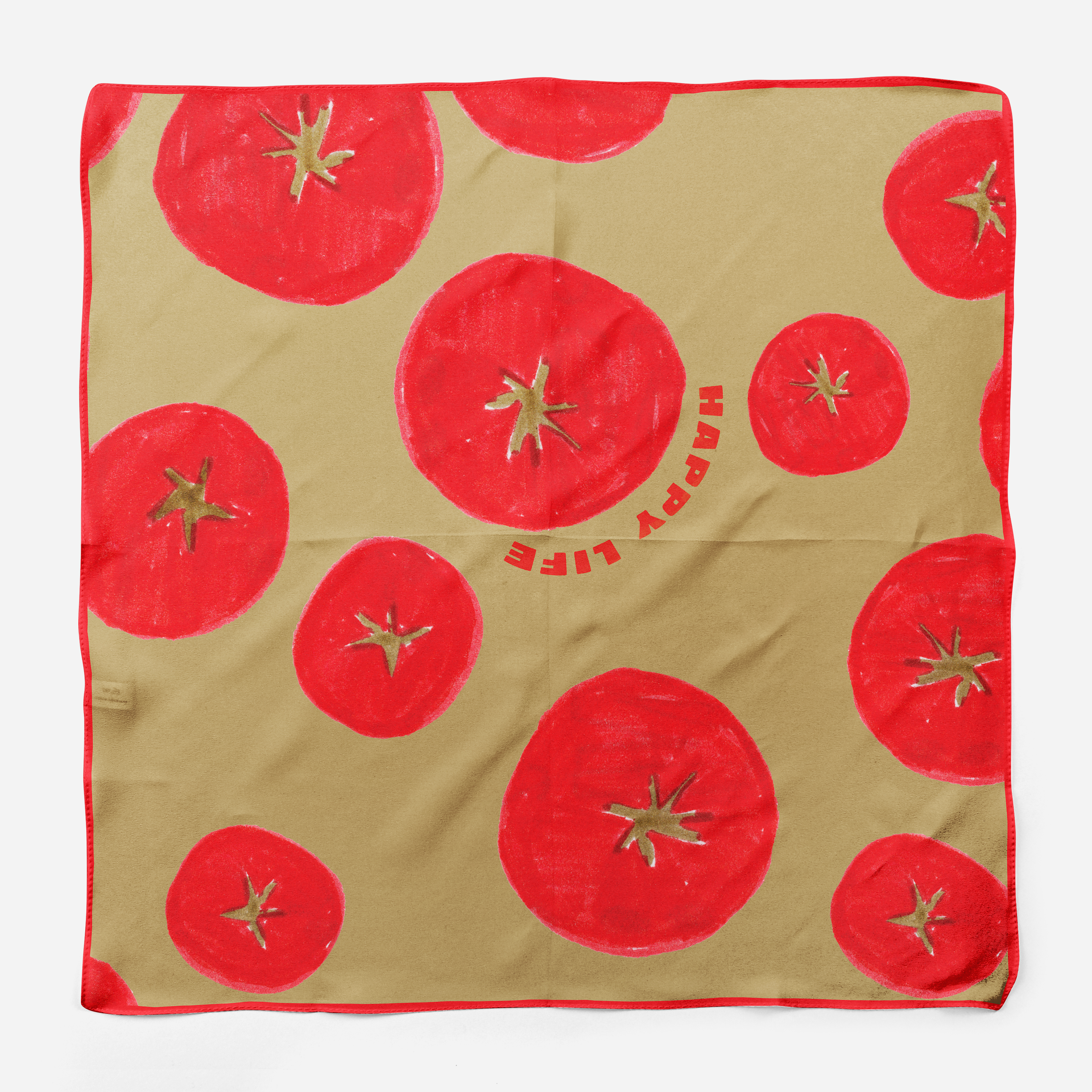 Tomato Happy Life Silk Scarf