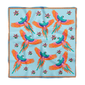 Fuego silk scarf worn as neck scarf — Alma Tropical collection, Mali Collection