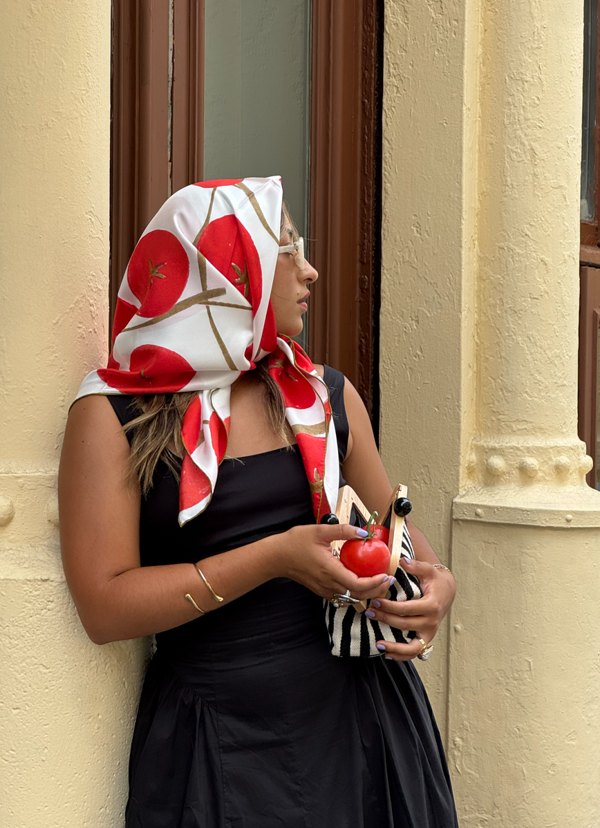 Pomodoro Silk Scarf - tomatoes