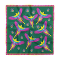 Trópico silk scarf worn as neck scarf — Alma Tropical collection, Mali Collection